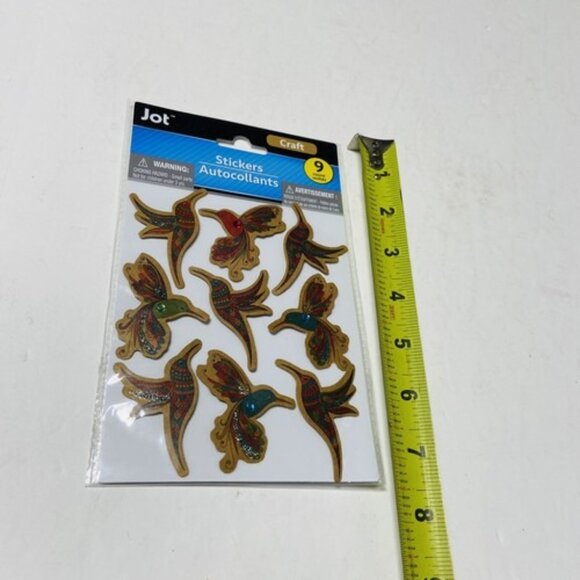 NEW Hummingbird Craft Stickers Beads Glitter 9-count Jot Multicolor Scrapbook - Picture 3 of 4